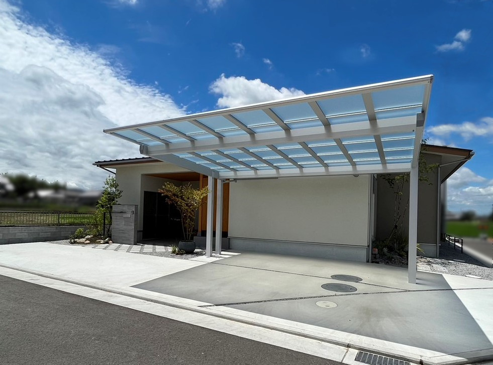 香川県三木町のお庭施工例｜スクエアデザインが目を引くモダン外構